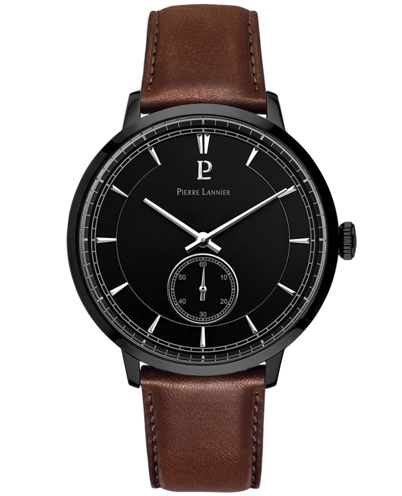Pierre Lannier Pierre Lannier Allure 242C434  242C434 кварцевые мужские часы черный циферблат, браслет кожаный — вид спереди