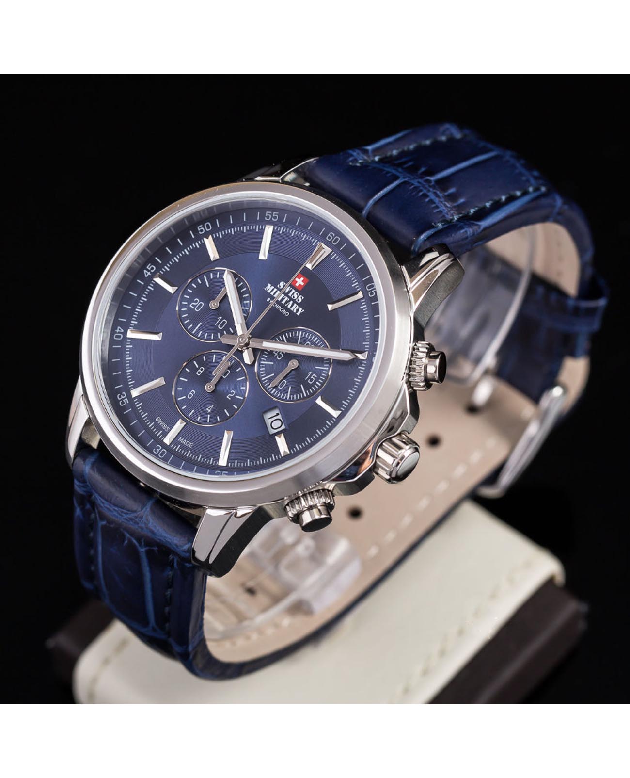 Swiss Military by Chrono Swiss Military by Chrono SM34052.13,  швейцария мужские часы на браслете кожаный боковой вид