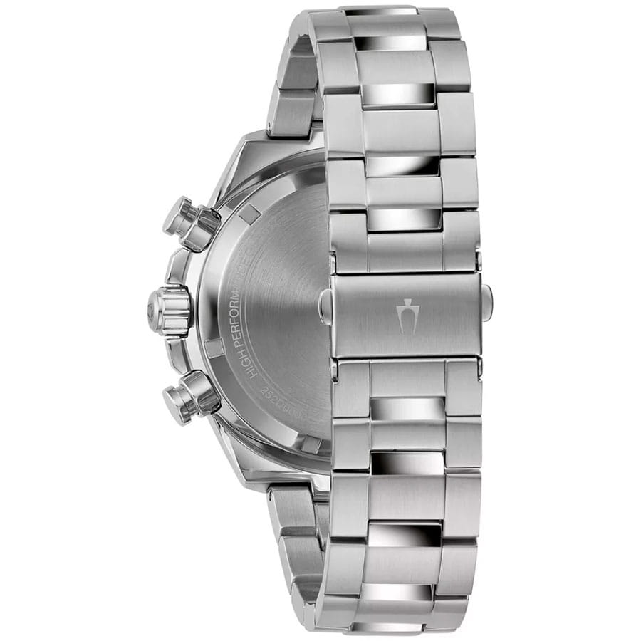 Bulova Bulova High Frequency Quartz 98B393,  сша мужские часы на браслете нержавеющая сталь боковой вид