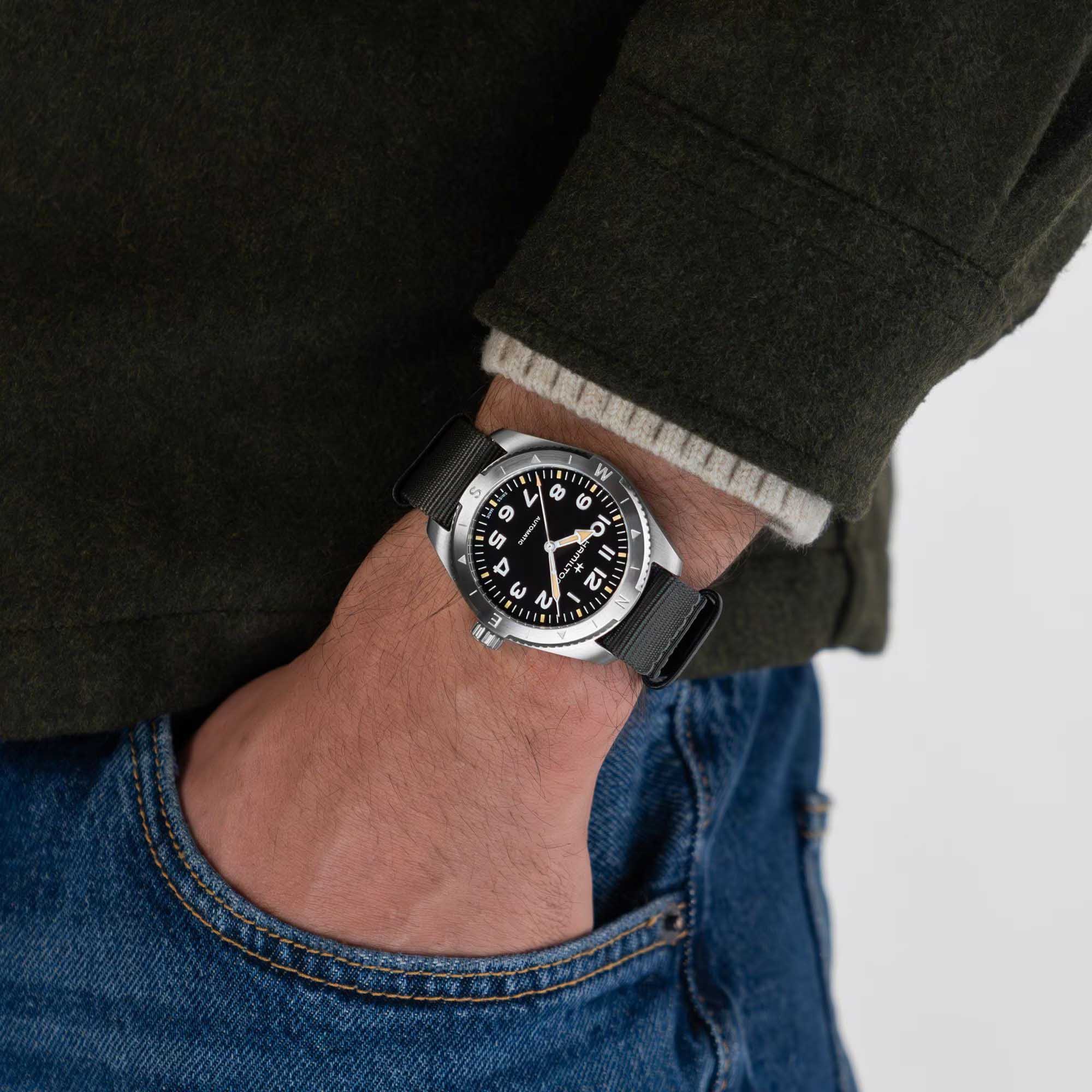 Hamilton Hamilton Khaki Field Expedition Auto H70225930 механические женские часы часы крупный план черный циферблата