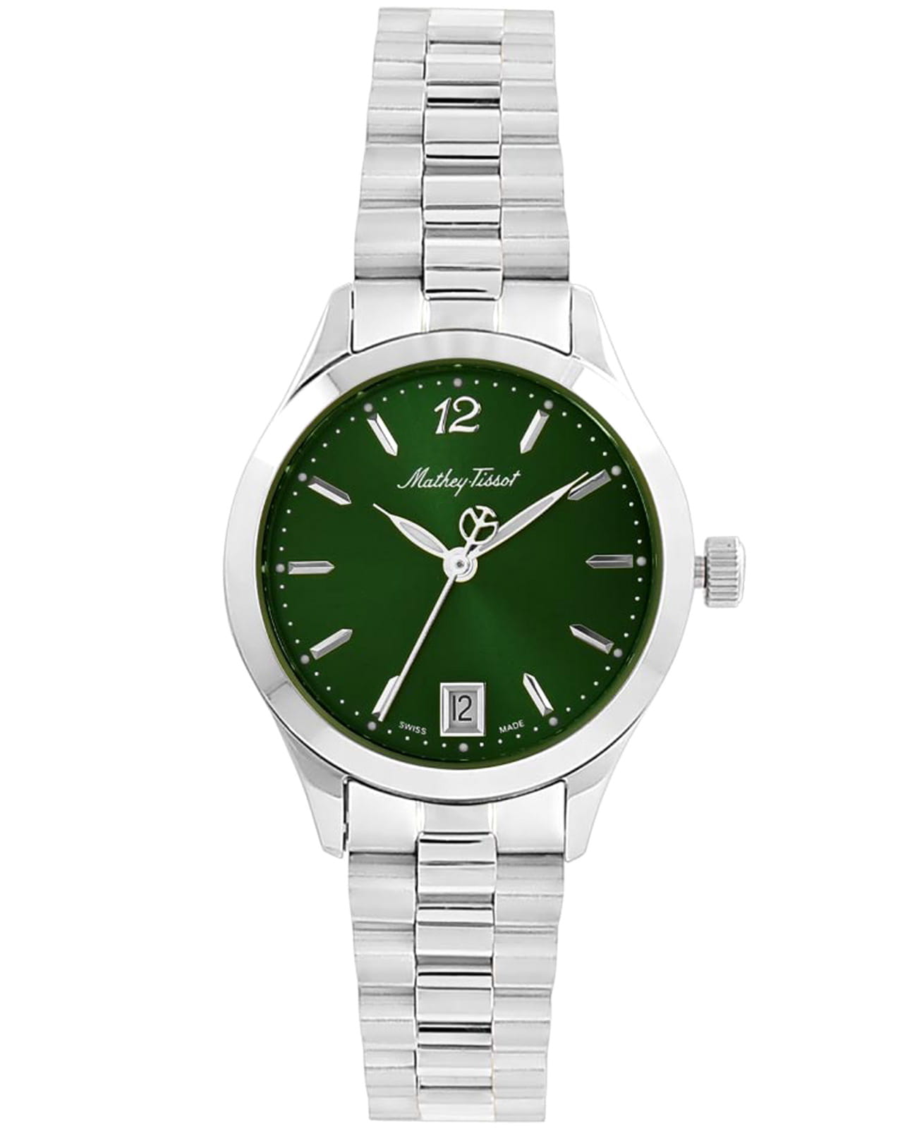 Mathey-Tissot Mathey-Tissot Urban D411MAV  D411MAV кварцевые женские часы зеленый циферблат, браслет нержавеющая сталь — вид спереди
