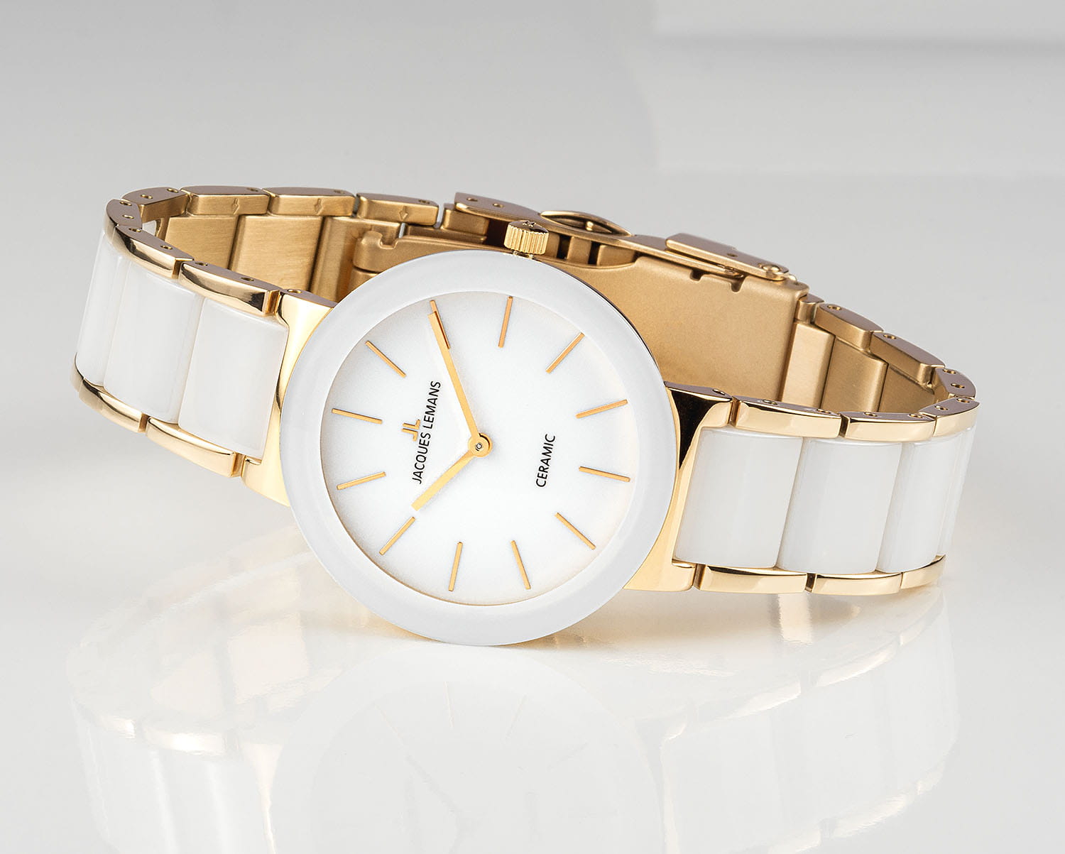 Jacques Lemans Jacques Lemans High Tech Ceramic 42-7F,  австрия женские часы на браслете керамика боковой вид