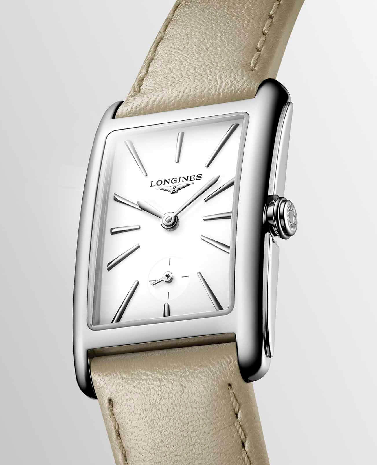 Longines Longines DolceVita L5.512.4.11.7 кварцевые женские часы часы крупный план белый циферблата