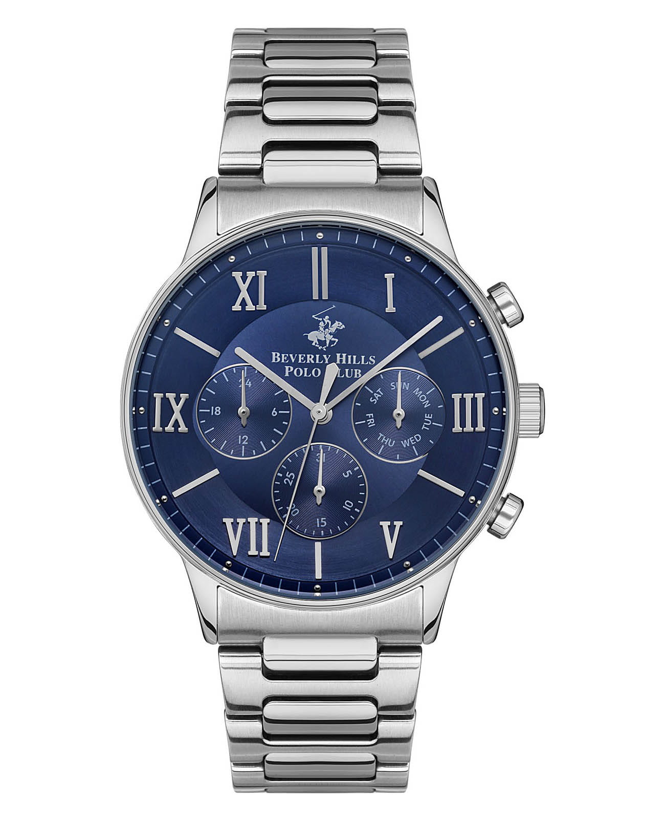 Beverly Hills Polo Club Beverly Hills Polo Club BP3314X.390  BP3314X.390 кварцевые мужские часы серый циферблат, браслет нержавеющая сталь — вид спереди