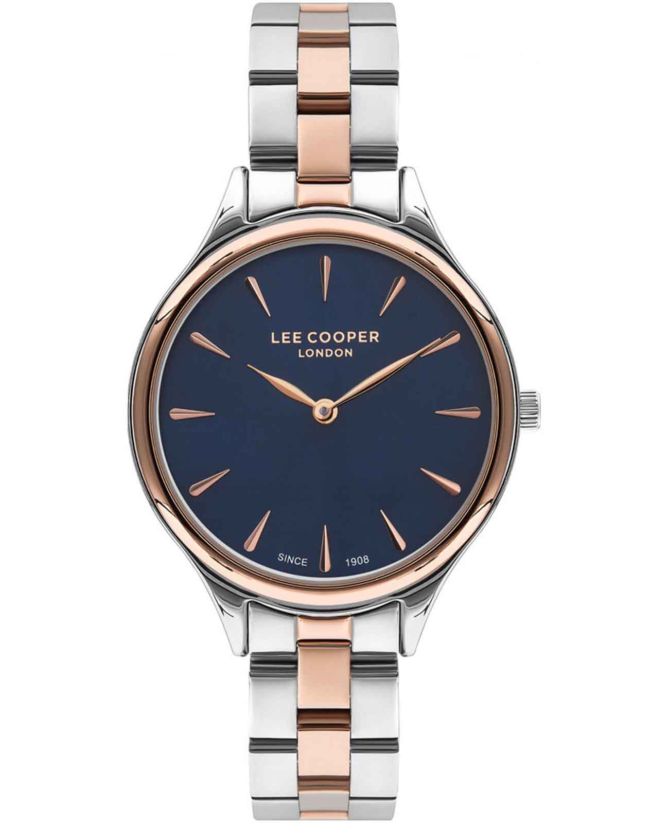 Lee Cooper Lee Cooper LC07568.590  LC07568.590 кварцевые женские часы синий циферблат, браслет нержавеющая сталь с ip-покрытием — вид спереди