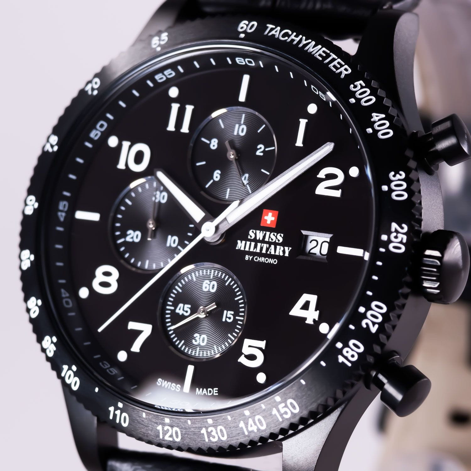 Swiss Military by Chrono Swiss Military by Chrono Sports SM34084.07,  швейцария мужские часы на браслете кожаный боковой вид