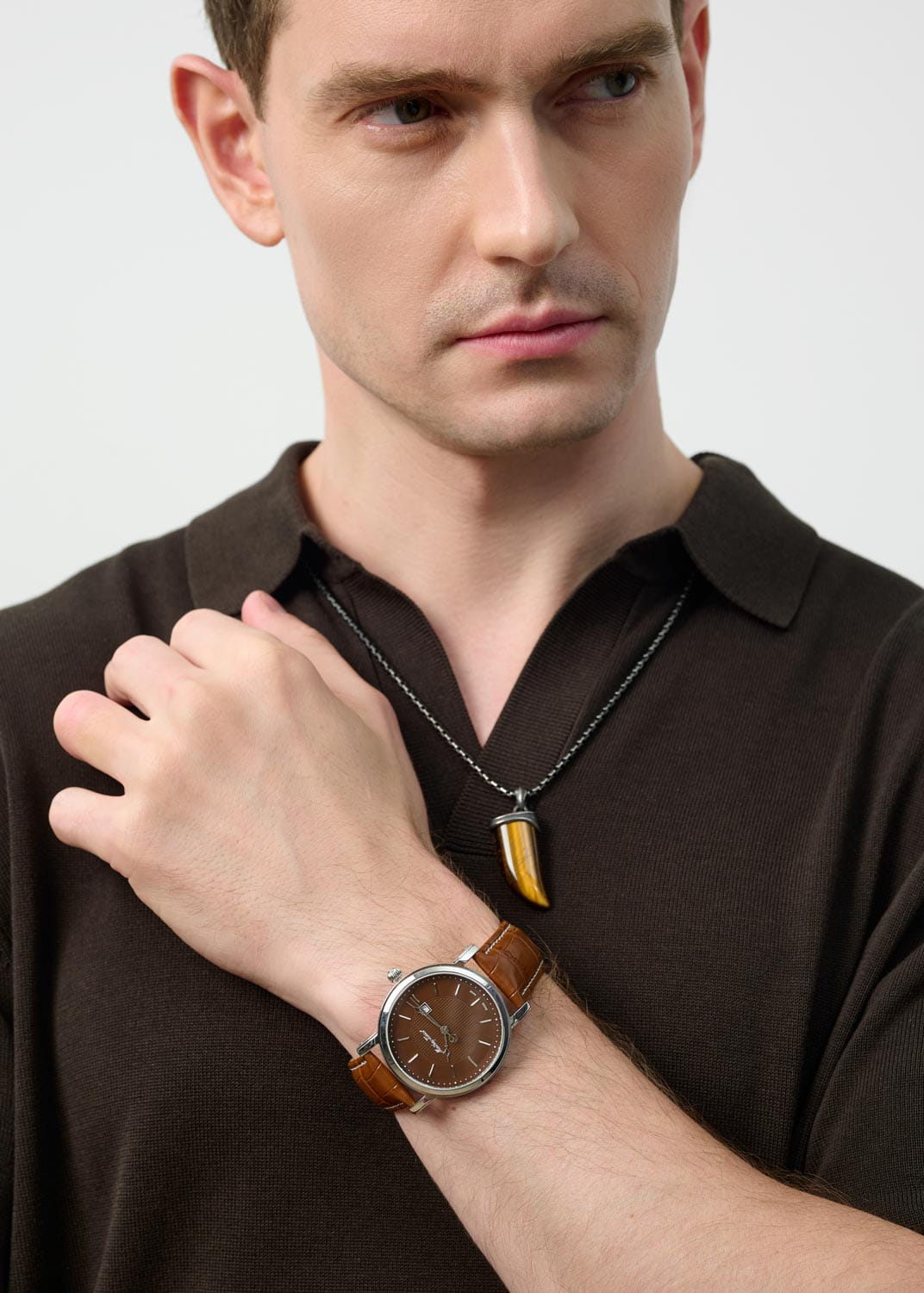 Mathey-Tissot Mathey-Tissot City Leather HB611251AM,  швейцария мужские часы на браслете кожаный боковой вид