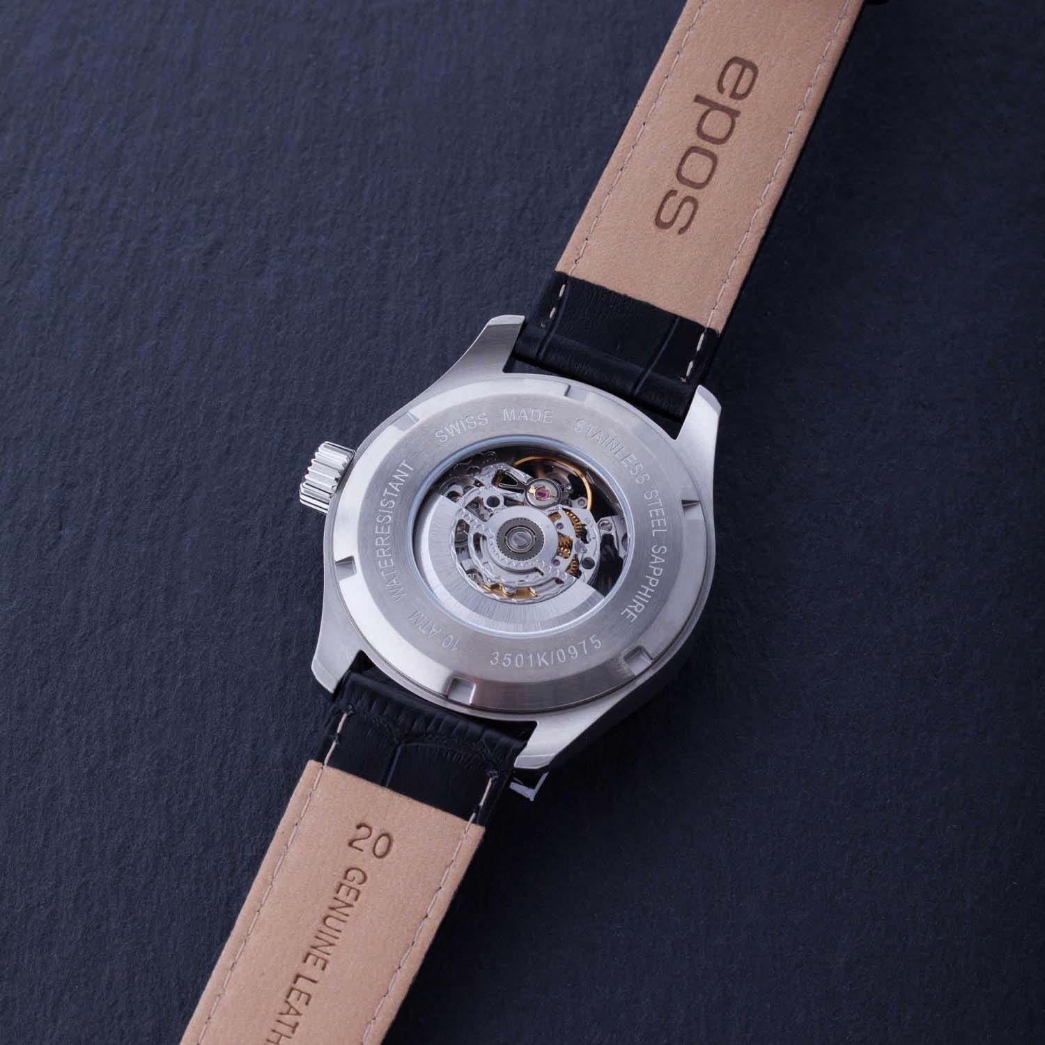 Epos Epos Passion 3501.135.20.16.25 механические мужские часы часы крупный план синий циферблата