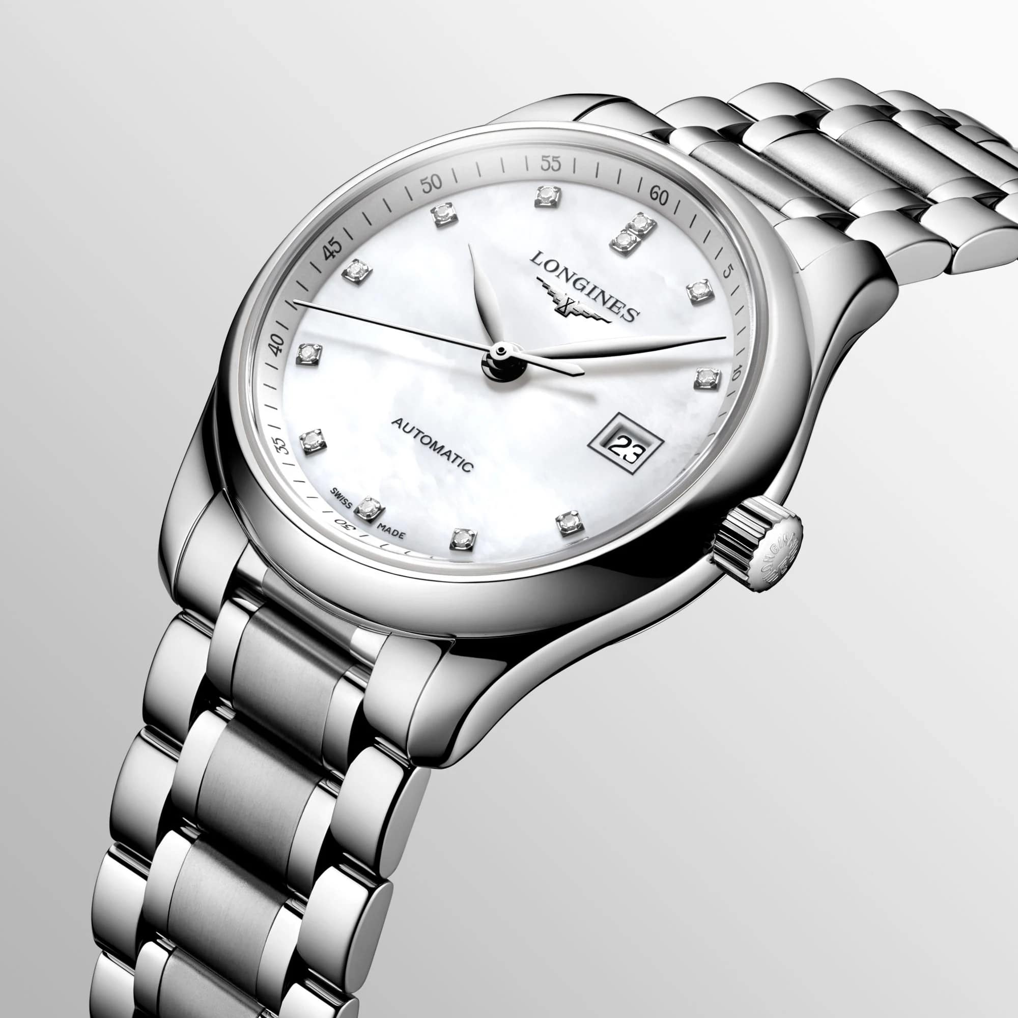 Оригинальные часы Longines Longines Master L2.257.4.87.6 механические калибр механизма l592 общий вид