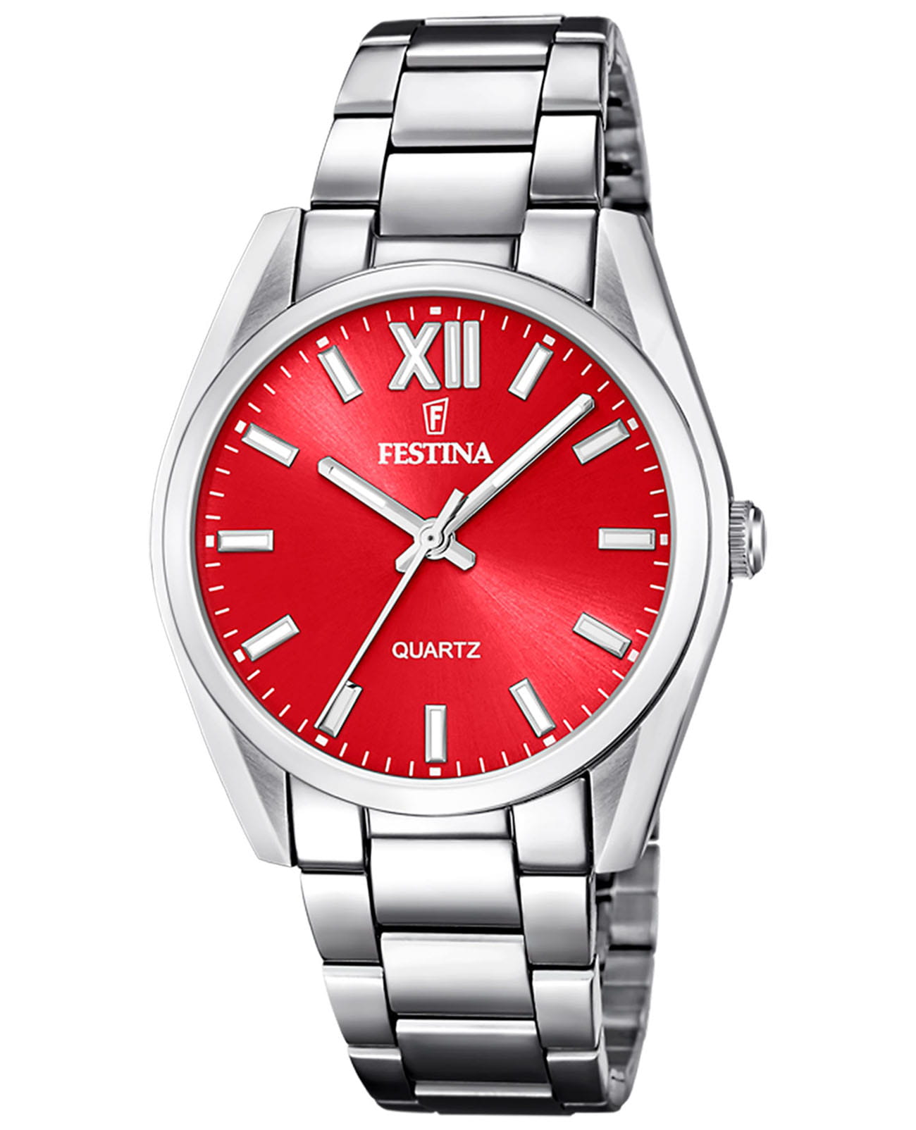Festina Festina Alegria F20622/B  F20622/B кварцевые женские часы красный циферблат, браслет нержавеющая сталь — вид спереди